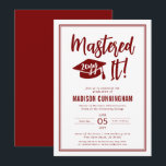 Modern Mastered It Master's Degree Graduation  Inv Invitation<br><div class="desc">Modern and Elegant Mastered It Master's Degree Graduation Party Invitation</div>