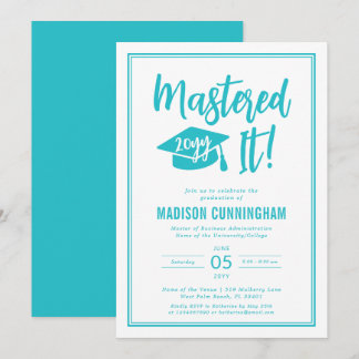 Modern Mastered It Master's Degree Graduation Inv Invitation