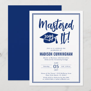 Modern Mastered It Master's Degree Graduation  Invitation