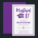 Modern Mastered It Master's Degree Graduation  Invitation<br><div class="desc">Modern and Elegant Mastered It Master's Degree Graduation Party Invitation</div>