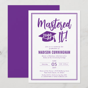 Modern Mastered It Master's Degree Graduation  Invitation