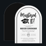 Modern Mastered It Master's Degree Graduation  Invitation<br><div class="desc">Modern and Elegant Mastered It Master's Degree Graduation Party Invitation</div>