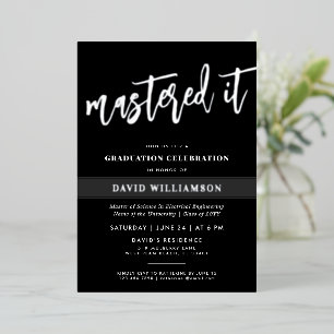 Modern Master's Degree Graduation Mastered it Foil Invitation