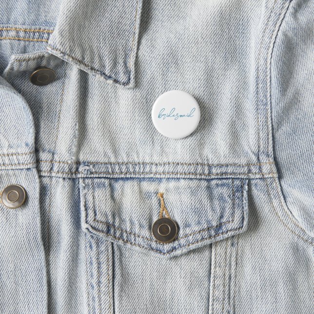 Modern Matching Bridesmaid Bach Party | Blue Button (In Situ)