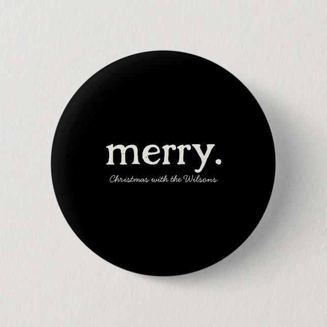 Modern Matching Family Minimalist Merry Christmas  Button (Front)