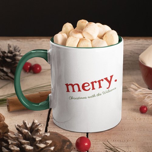 Modern Matching Family Minimalist Merry Christmas Mug