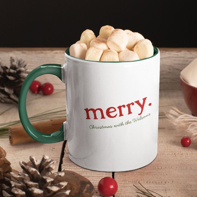 Modern Matching Family Minimalist Merry Christmas Mug (Creator Uploaded)
