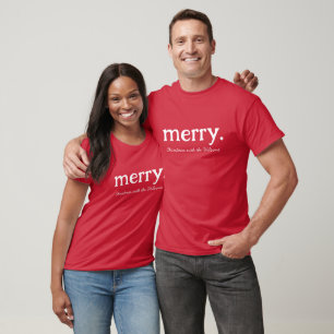 Modern Matching Family Minimalist Merry Christmas T-Shirt