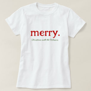 Modern Matching Family Minimalist Merry Christmas T-Shirt