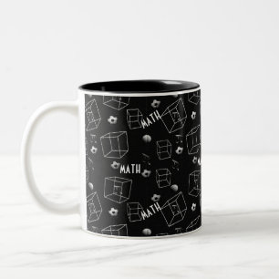Modern Math Science Student Teacher Pattern Two-Tone Coffee Mug