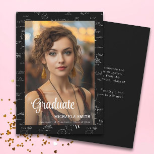 Modern Math Script Photo College Graduation Announcement