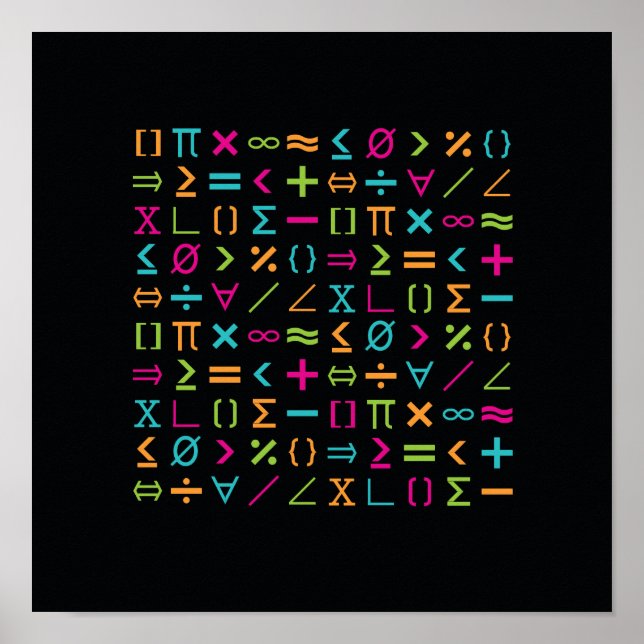 Modern Math Signs & Symbols Pattern (Front)