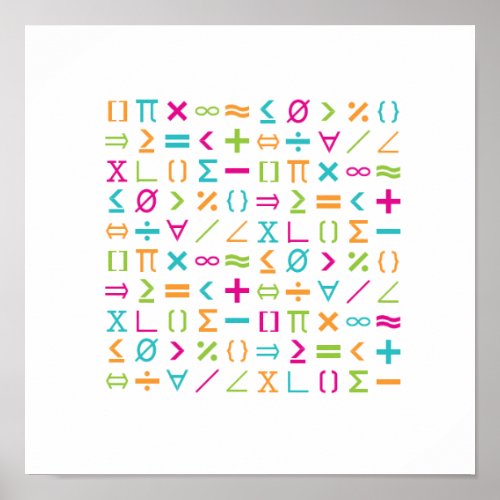 Modern Math Signs  Symbols Pattern