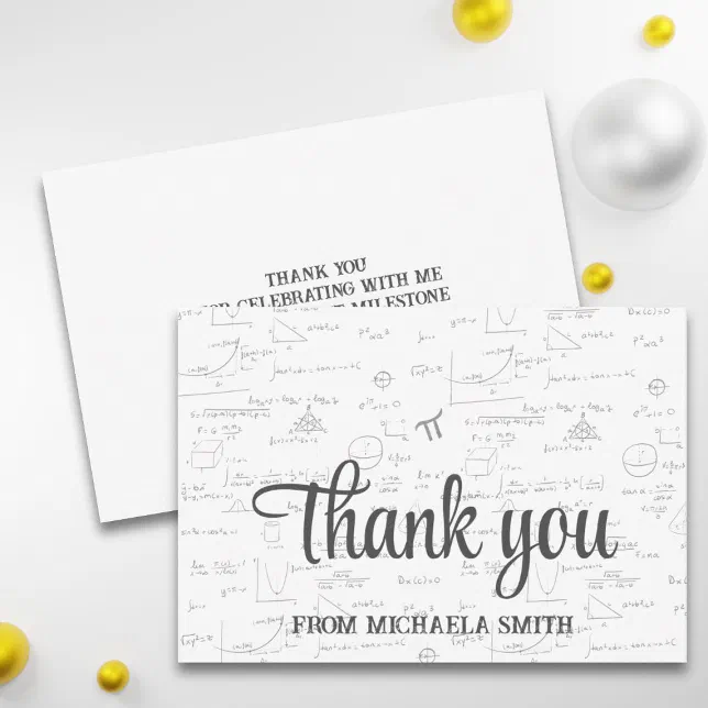 Modern Mathematics Formulas Graduation Thank You Card | Zazzle