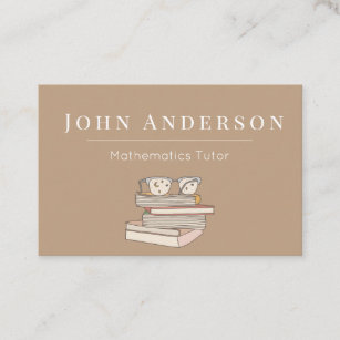 Modern Mathematics Tutor Teacher Books Glasses Fun Business Card