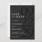 Modern Matte Black Minimal Wedding Save the Date