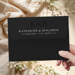 Modern Matte Black Monogram Minimalist Wedding Envelope<br><div class="desc">Personalize your wedding stationery with these minimalist wedding envelopes. Features your custom monogram initials,  names and return address in elegant modern typography on matte black color envelope.</div>