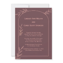 Modern Mauve and Pink Leaf Wedding