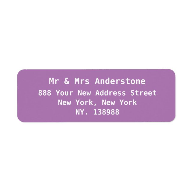 Modern mauve chic script simple return address label (Front)