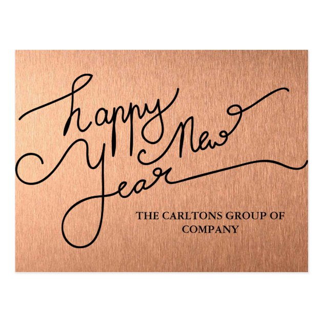 Modern Mauve Happy New Year Typography Corporate Postcard
