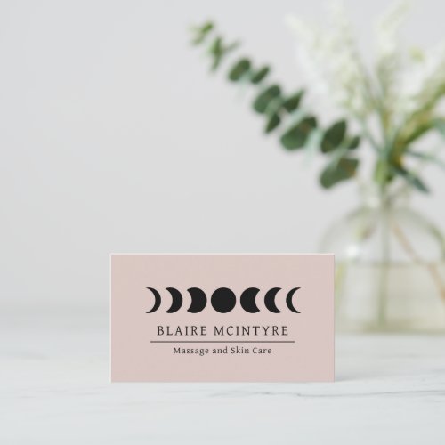 Modern Mauve Moon Phases Elegant Business Card