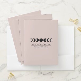 Modern Mauve Moon Phases Elegant Pocket Folder