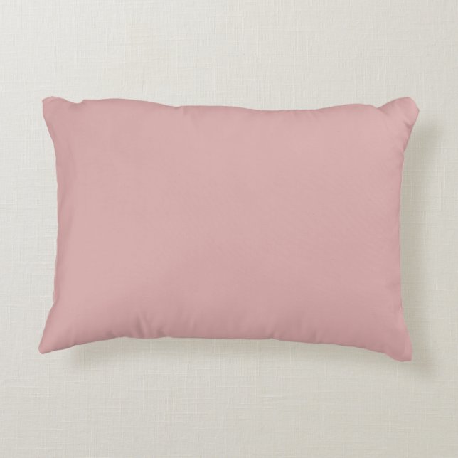 Modern mauve pink Plain Solid Color Accent Pillow (Back)