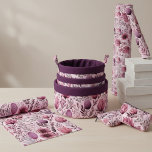 Modern Mauve &amp; Plum Floral Meadow Fabric