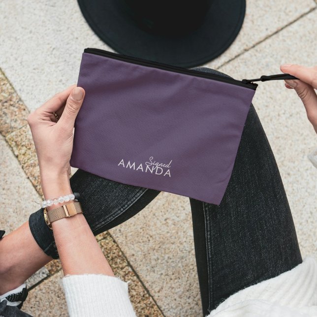 Modern Mauve Purple minimal Neutral Maid of Honor Accessory Pouch (Creator Uploaded)