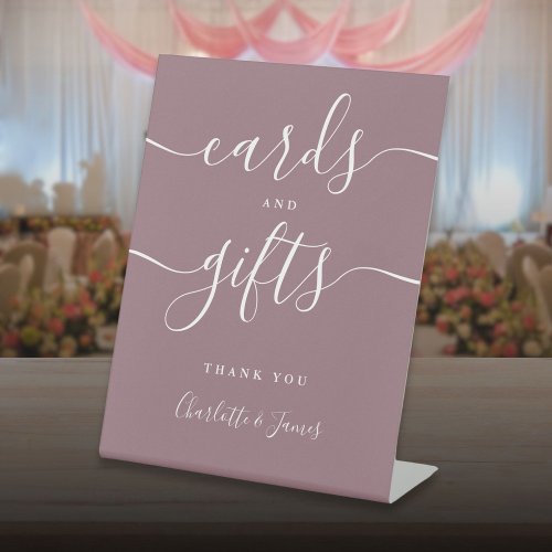 Modern Mauve Signature Script Cards And Gifts Pedestal Sign
