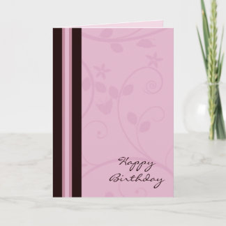 Modern Mauve Swirl Birthday Card