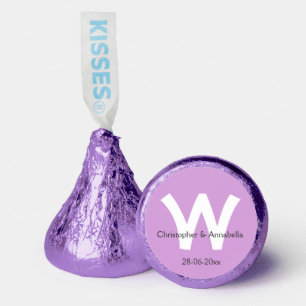 Modern Mauve Wedding Monogram + Names Cool Cute Hershey®'s Kisses®