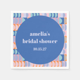 Modern Maximalist Blue Purple Custom Bridal Shower Napkins