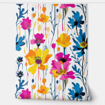 Modern Maximalist Color Pop Ink Floral Art Wallpaper<br><div class="desc">The Modern Maximalist Color Pop Ink Floral Art Wallpaper is a striking option for interior design enthusiasts seeking a vibrant and bold aesthetic in their space. This peel-and-stick wallpaper boasts a captivating mix of intricate floral patterns and bright, eye-catching hues that effortlessly inject energy and personality into any room. Its...</div>