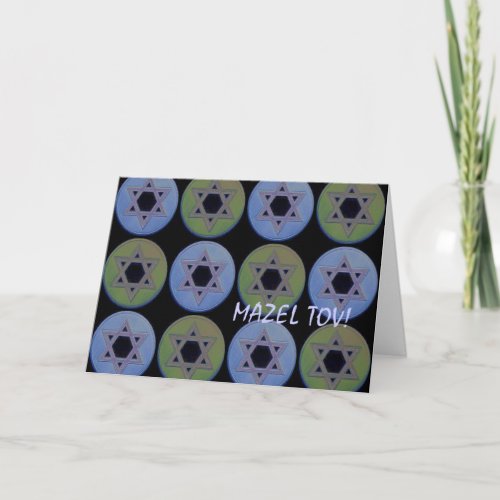 Modern Mazel Tov Star of David Pattern Card