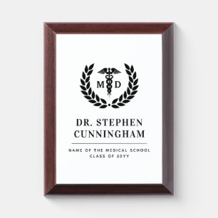 Modern MD Doctor of Medicine Med School Graduation Award Plaque