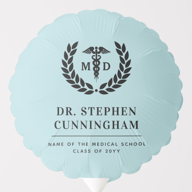 Modern MD Doctor of Medicine Med School Graduation Balloon (Front)