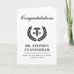 Modern MD Doctor of Medicine Med School Graduation Card