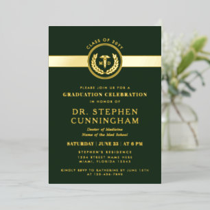 Modern MD Doctor of Medicine Med School Graduation Foil Invitation