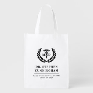 Modern MD Doctor of Medicine Med School Graduation Grocery Bag
