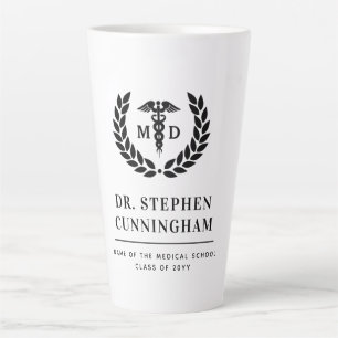 Modern MD Doctor of Medicine Med School Graduation Latte Mug
