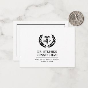 Modern MD Doctor of Medicine Med School Graduation Note Card