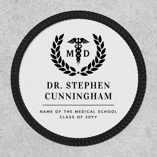 Modern MD Doctor of Medicine Med School Graduation Patch (Front)