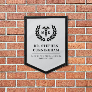 Modern MD Doctor of Medicine Med School Graduation Pennant