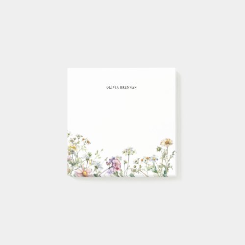 Modern Meadow Wildflowers delicate design Post_it Notes