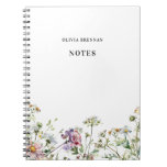 Modern Meadow Wildflowers Delicate Notes Notebook at Zazzle