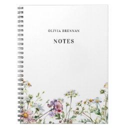 Modern Meadow Wildflowers delicate Notes Notebook