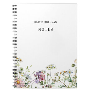 Modern Meadow Wildflowers delicate Notes Notebook