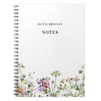 Modern Meadow Wildflowers Delicate Notes Notebook by Lets_Do_Business at Zazzle