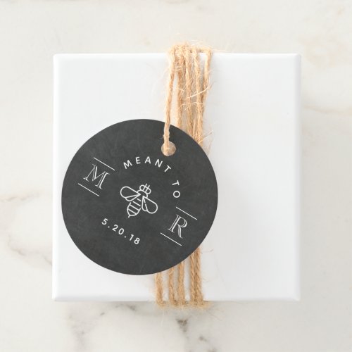 Modern Meant to Bee Honey Wedding Chalkboard Round Favor Tags